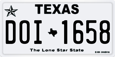TX license plate DOI1658