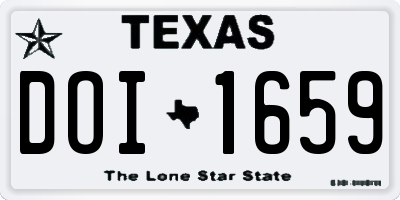 TX license plate DOI1659
