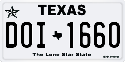 TX license plate DOI1660