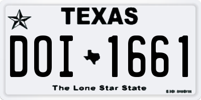 TX license plate DOI1661