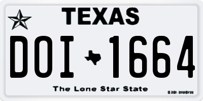 TX license plate DOI1664