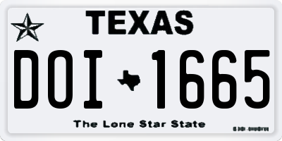 TX license plate DOI1665