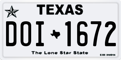 TX license plate DOI1672