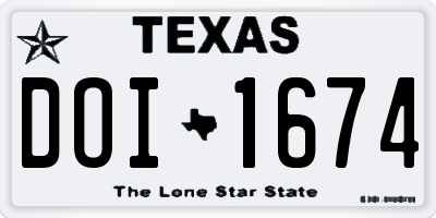 TX license plate DOI1674