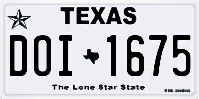 TX license plate DOI1675