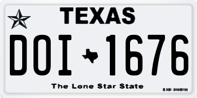 TX license plate DOI1676