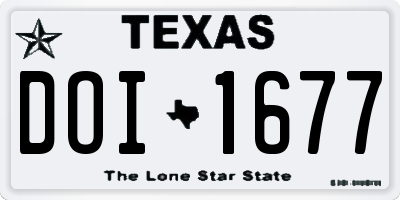 TX license plate DOI1677