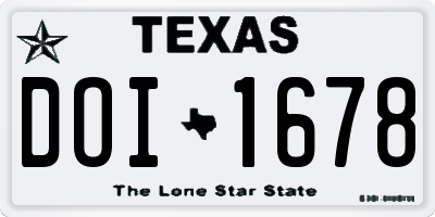 TX license plate DOI1678