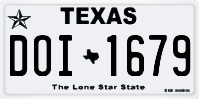 TX license plate DOI1679