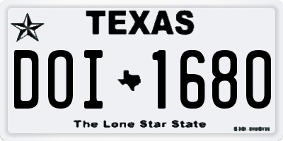 TX license plate DOI1680