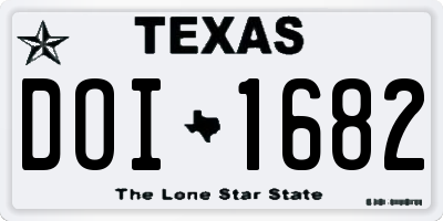 TX license plate DOI1682