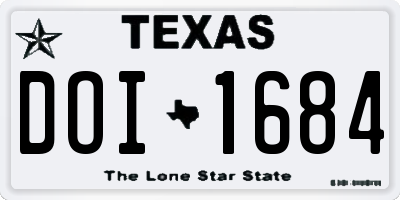 TX license plate DOI1684