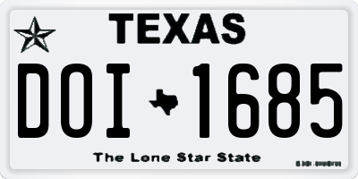 TX license plate DOI1685