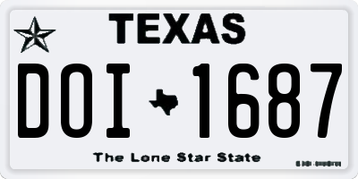 TX license plate DOI1687
