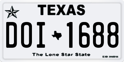 TX license plate DOI1688