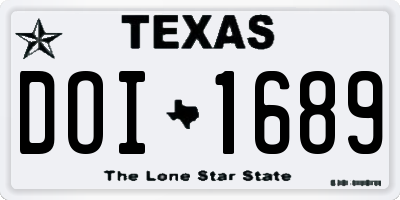 TX license plate DOI1689