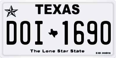 TX license plate DOI1690