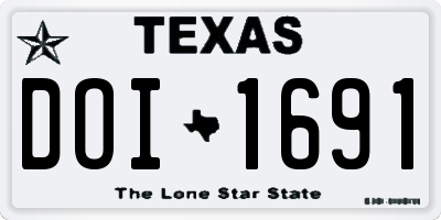 TX license plate DOI1691