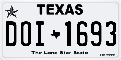 TX license plate DOI1693