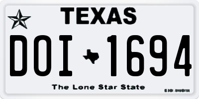 TX license plate DOI1694