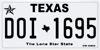 TX license plate DOI1695