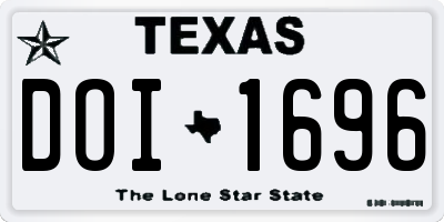 TX license plate DOI1696
