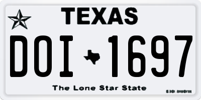 TX license plate DOI1697