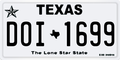 TX license plate DOI1699
