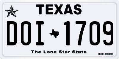 TX license plate DOI1709