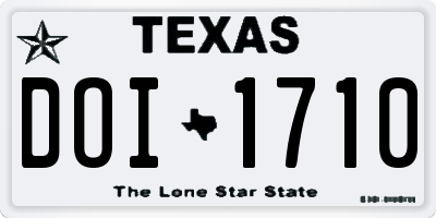 TX license plate DOI1710