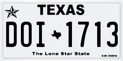 TX license plate DOI1713