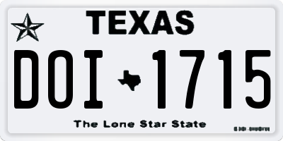 TX license plate DOI1715