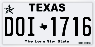 TX license plate DOI1716