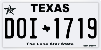 TX license plate DOI1719