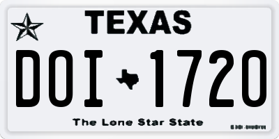 TX license plate DOI1720