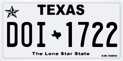 TX license plate DOI1722