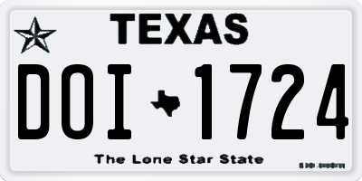 TX license plate DOI1724