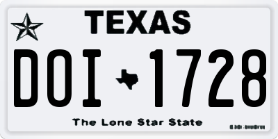TX license plate DOI1728