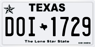 TX license plate DOI1729