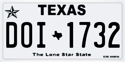 TX license plate DOI1732