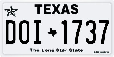TX license plate DOI1737