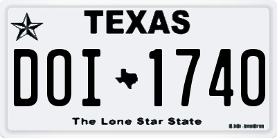 TX license plate DOI1740