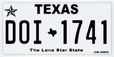 TX license plate DOI1741