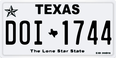 TX license plate DOI1744