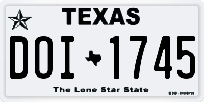 TX license plate DOI1745