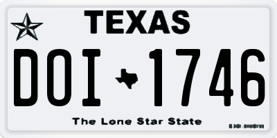 TX license plate DOI1746