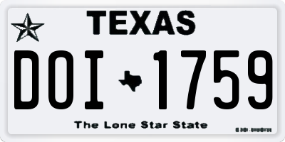 TX license plate DOI1759