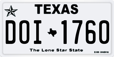 TX license plate DOI1760