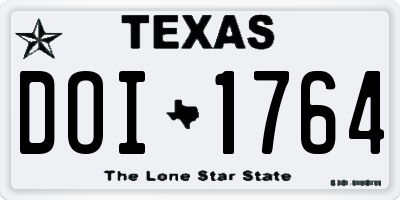 TX license plate DOI1764