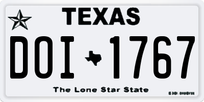 TX license plate DOI1767